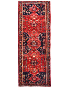 Muted Red Tribal Floral Design Oriental Rug