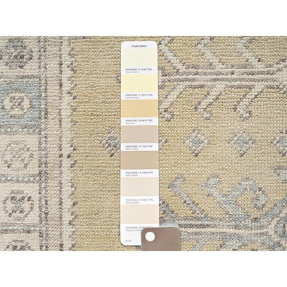 4'10"X6'10" Beige Anatolian Village Design Zero Pile Hand Knotted Wool Rug