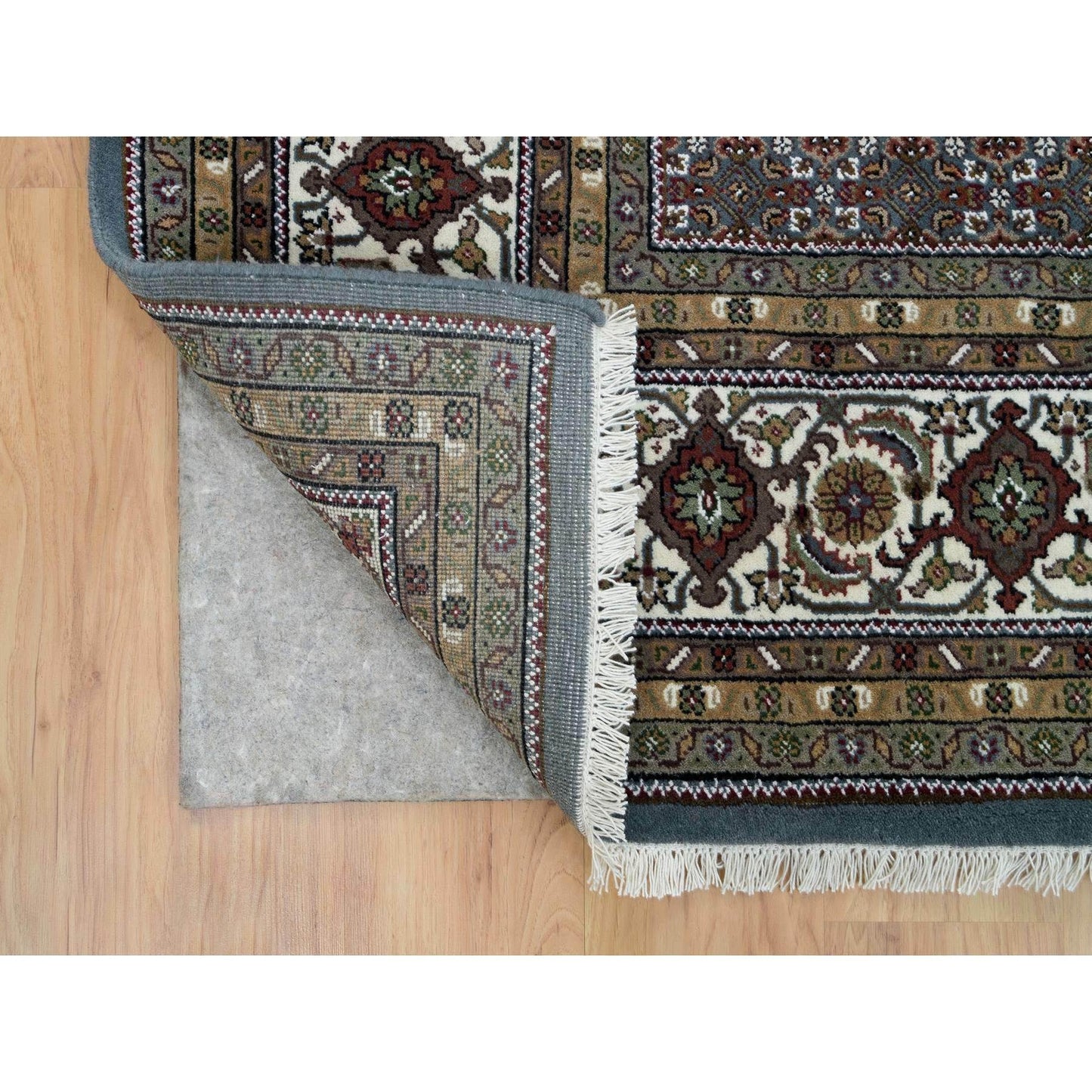 8'1"X10' Black Coral Gray 175 Kpsi Herrita Design Wool Hand Knotted Rug