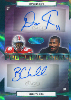 Bradly Chubb & Dre'Mont Jones Autographed 2019
