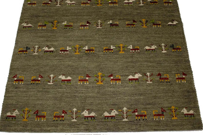 Handmade Tribal Oriental Area Rug Brownish Gray