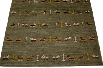 Handmade Tribal Oriental Area Rug Brownish Gray