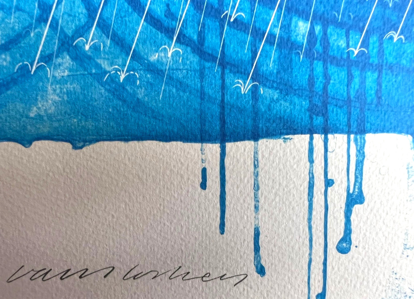 David Hockney Lithograph 'Rain' (Numbered)