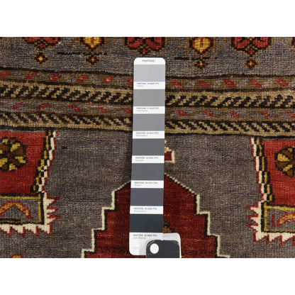 3'10"X6' Pewter Gray Vintage Turkish Keysari 100% Wool Hand Knotted Rug