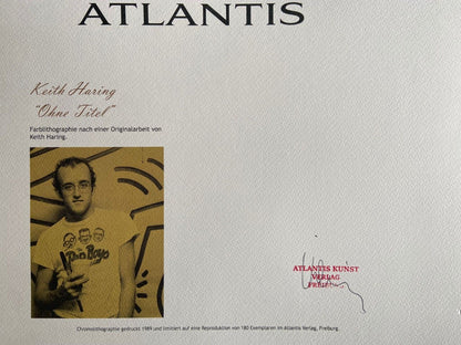 Keith Haring Lithograph Coa Signed By Hand Numbered Crayon Stamp