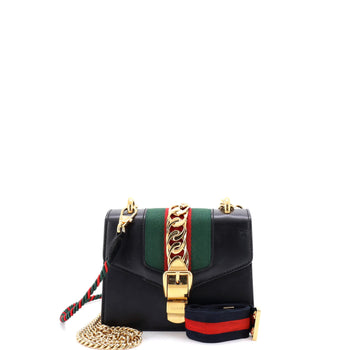 Gucci Sylvie Chain Shoulder Bag Leather Mini