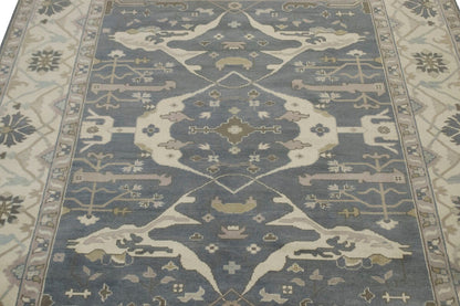 Handmade Oushak Oriental Rug Floral Design Pastel