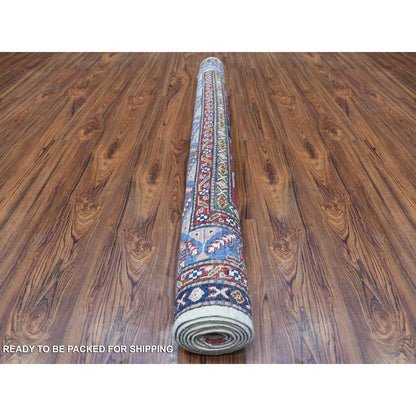 5'X6'5" Ivory Hand Knotted Soft Velvety Wool Super Kazak Rug