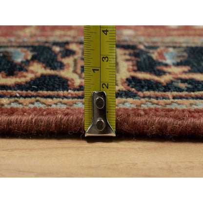 2'9"X6' Red Heris Revival Medallion Design Wool Hand Knotted Runner Rug