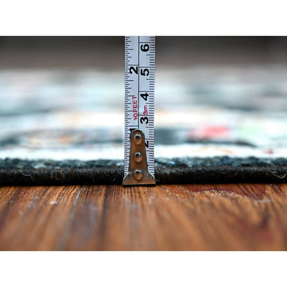 2'10"X12' Eerie Black Tribal Design Angora Oushak Runner Oriental Rug