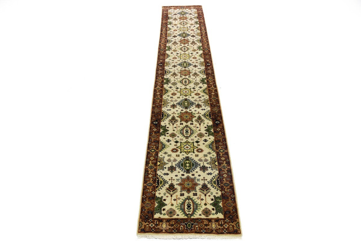 Oriental Karajeh Farmhouse Carpet Runner 3x14 ft Geometric Indo
