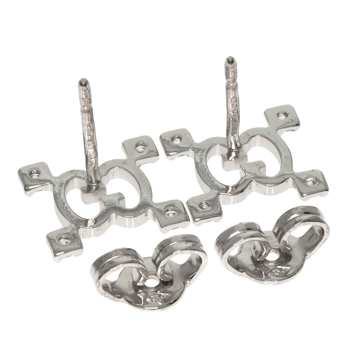 Gucci   Earring Gg Logo Diamond K18 White Gold