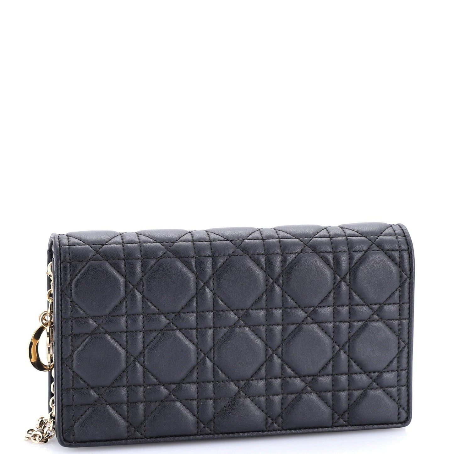 Christian Dior Lady Dior Wallet On Chain Pouch Cannage Quilt Lambskin Long