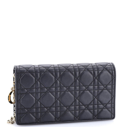 Christian Dior Lady Dior Wallet On Chain Pouch Cannage Quilt Lambskin Long