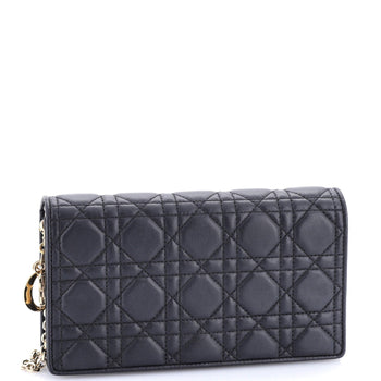 Christian Dior Lady Dior Wallet On Chain Pouch Cannage Quilt Lambskin Long