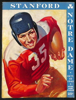 1942 Stanford Vs Notre Dame Vintage College Football Game Program 195825