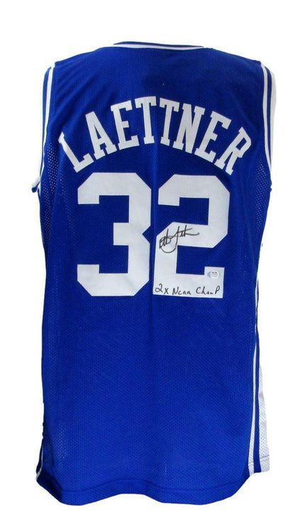 Christian Laettner Signed/Inscr Duke Custom