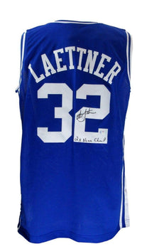 Christian Laettner Signed/Inscr Duke Custom