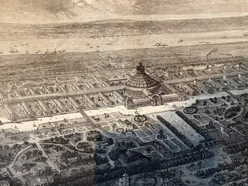 1873 Vienna World Expo Rotunde Aerial View Illustrated London News Engraving