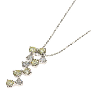 1Ct Diamond Necklace K18 White Gold  3.3G
