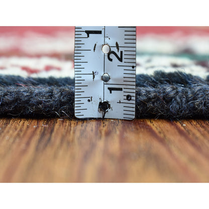 3'3"X4'9" Geometric Design Hand Made Wool Colorful Afghan Village Rug