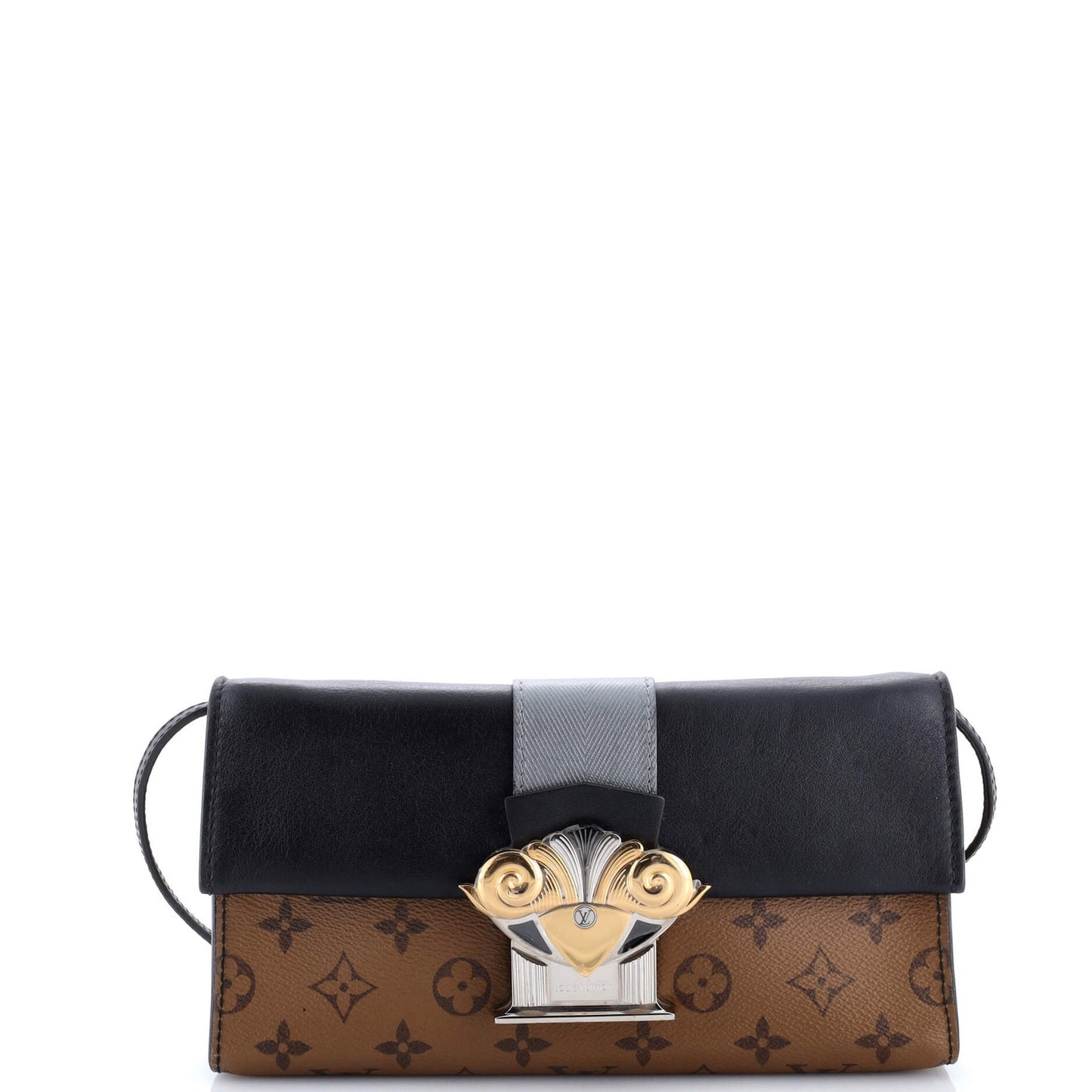 Louis Vuitton Column Clutch Reverse Monogram Canvas With Calfskin