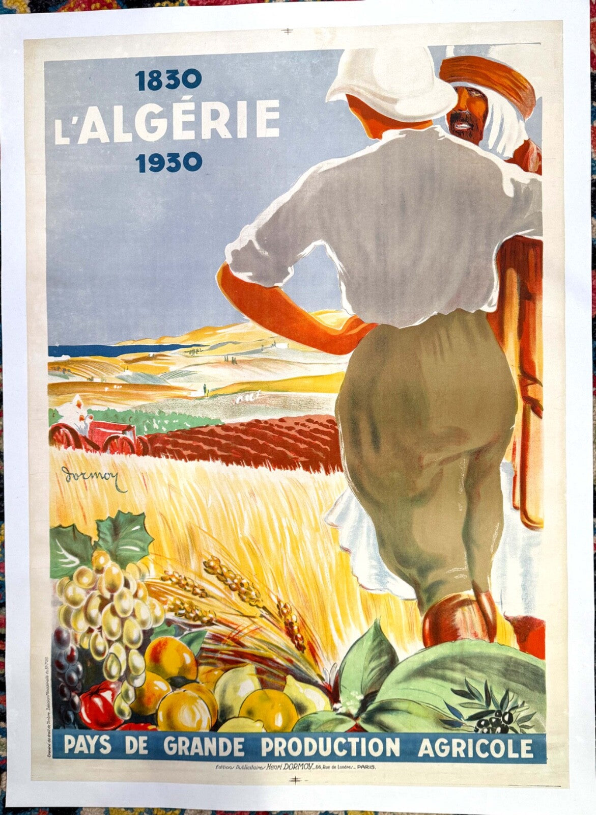 L'Algerie French Colonial Authentic Original Poster Printed In 1930 By Henri Dor