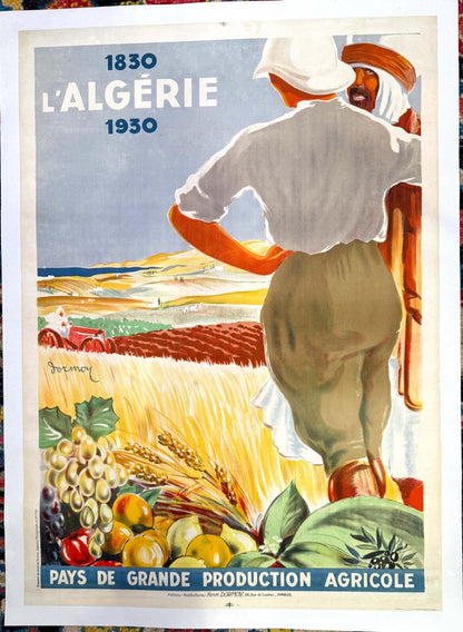 L'Algerie French Colonial Authentic Original Poster Printed In 1930 By Henri Dor