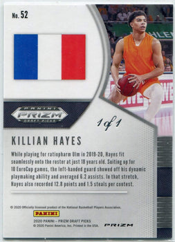 Killian Hayes 2020 Panini Prizm Draft Picks Black Prizm Rc #52 1/1