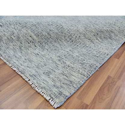 8'X10'2" Owl Gray Modern Grass Design Pure Wool Hand Knotted Rug