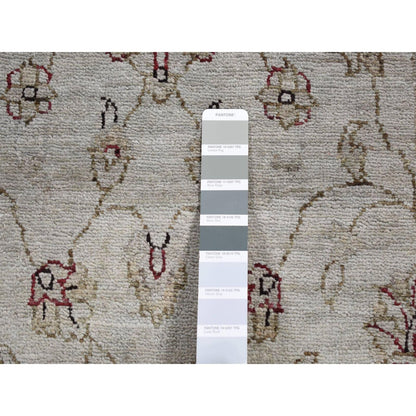 2'8"X13' Gray Overdyed Ziegler Mahal Pure Wool Hand Knotted Runner Rug