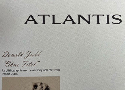 Donald Judd Lithograph 1987 Coa Signed Numbered Stamped