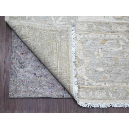 9'X11' White Heris All Over Design Hand Knotted Aryana Grade All Wool Rug