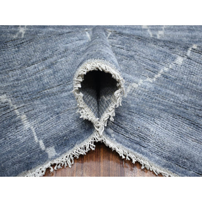 8'6"X11'6" Gray, Hand Knotted, Moroccan Berber, Soft Wool Rug