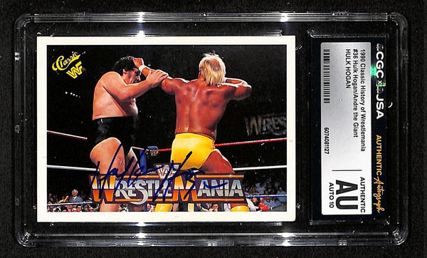 Hulk Hogan Signed 1990 Classic Wrestlemania Card #36 GEM Mint 10 JSA CGC