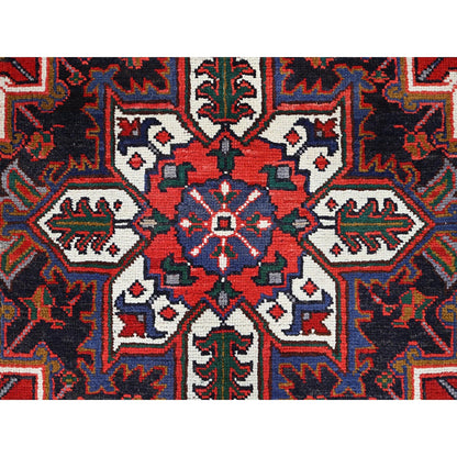6'7"X9'2" Spanish Red Antique Organic Wool Hand Knotted Oriental Pile Rug
