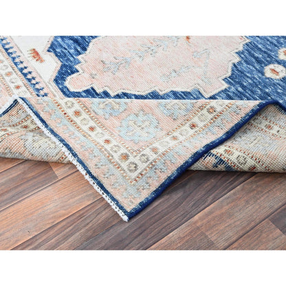 5'X6'10" Blue Anatolian Village Inspired Wool Hand Knotted Oriental Rug