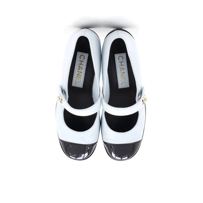 Chanel Women'S Cc Turnlock Mary Jane Flats Leather With Patent