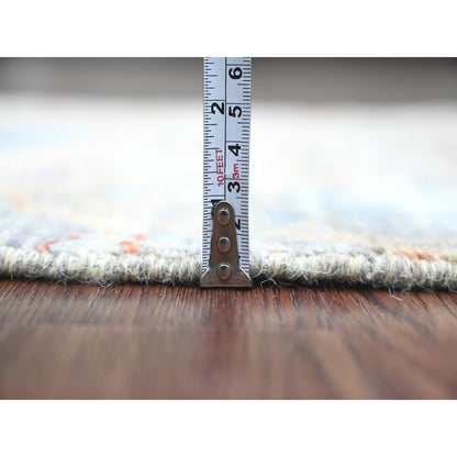 2'1"X3'1" Gray 100% Wool Birds Of Paradise Design Hand Knotted Mat Rug