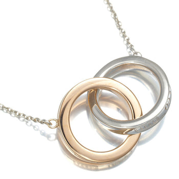 Tiffany&Co. Necklace 1837 Interlocking Circle 925 Sterling Silver/18K Pg