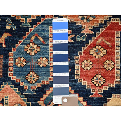 3'10"X13'2" Midnight Blue Northwest Zoroastrian Hand Knotted All Wool Runner