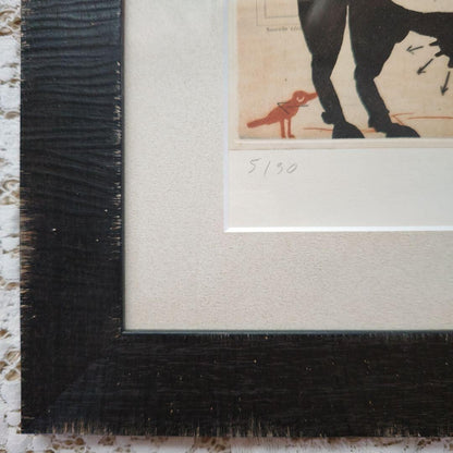 Raymond Waydelich (French, B. 1938) - Cow Original Serigraph Print Signed Framed