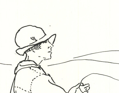 Yb Robinson Woman Fisherman " Lithograph Contemporary