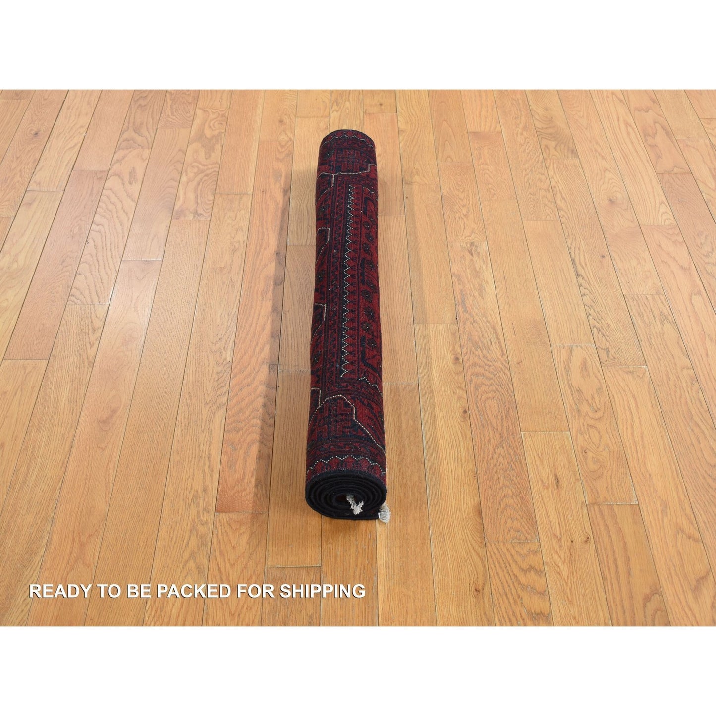 3'4"X4'8" Red Afghan Khamyab 100% Wool Hand Knotted Rug