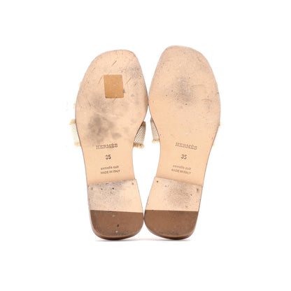 Hermes Women'S Oran Sandals Canvas