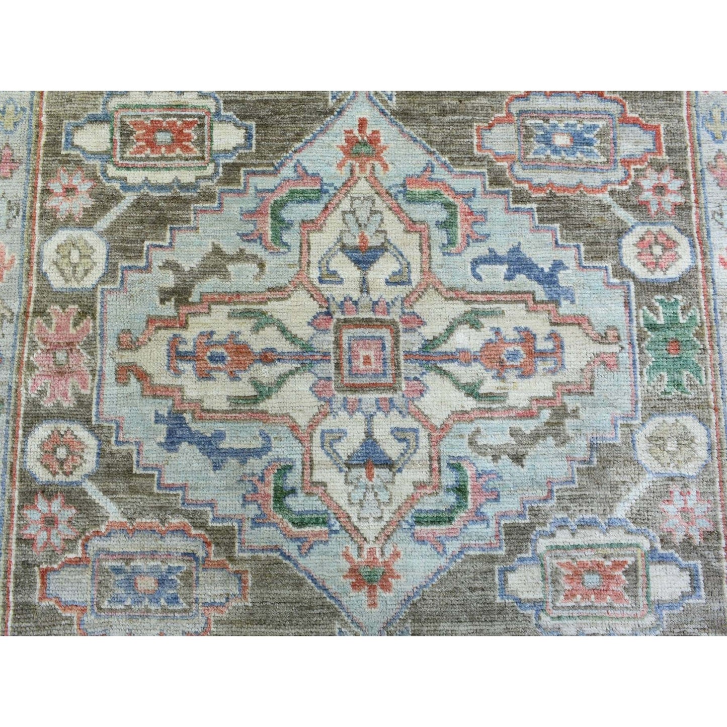 8'2"X10'3" Gray Soft Wool Hand Knotted Anatolian Village Inspired Rug