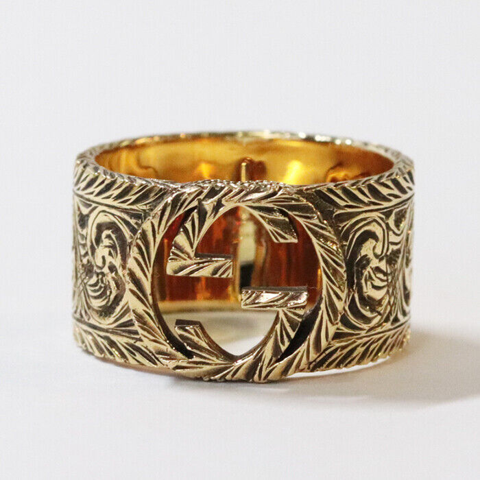 Gucci Interlocking G Arabesque Ring K18YG US#9.5