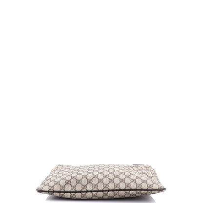 Gucci Zip Top Messenger Bag Gg Coated Canvas Large