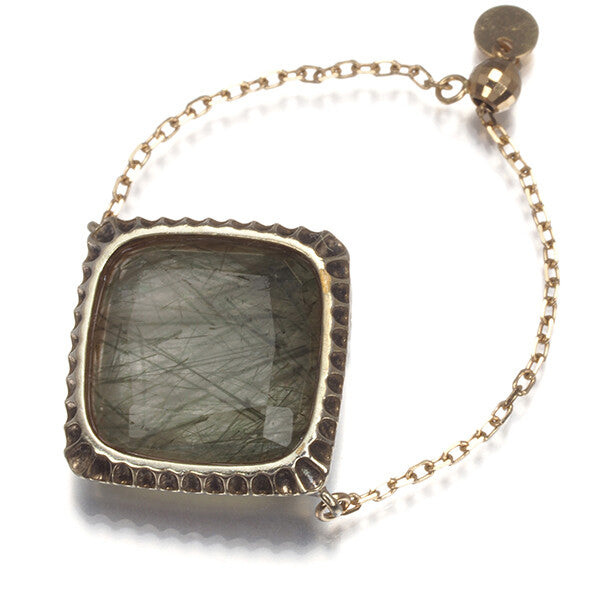 Agete Ring Rutile Quartz 1 - Us6.5-6.75 Silver/10K 416 Yellow Gold
