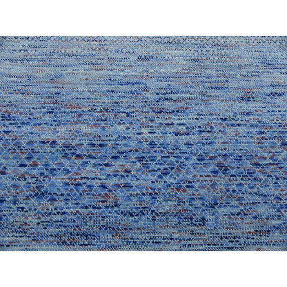 10'X14'4" Blue Pure Wool Hand Knotted Modern Chiaroscuro Collection Rug